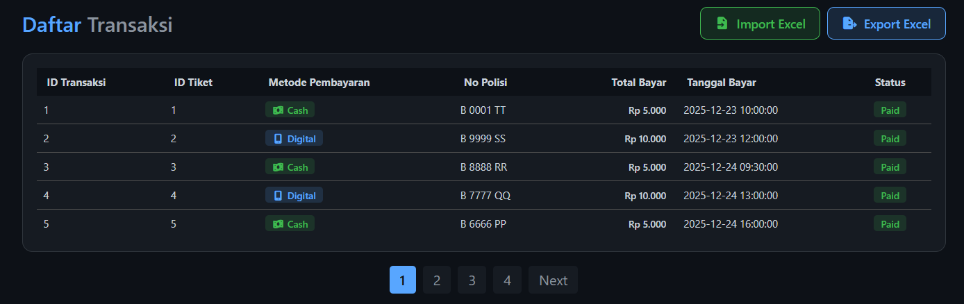 Sistem Manajemen Parkir screenshot 7
