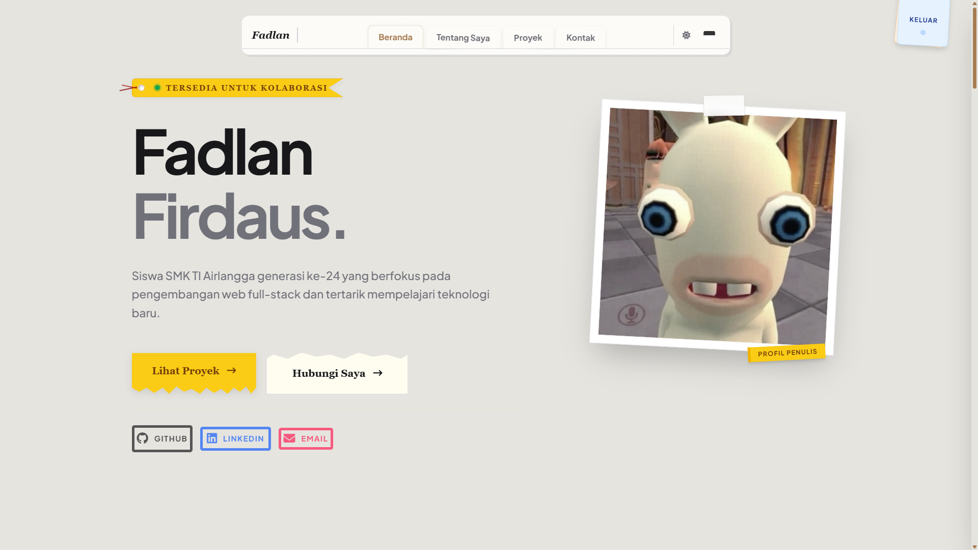 Personal Portofolio screenshot 1