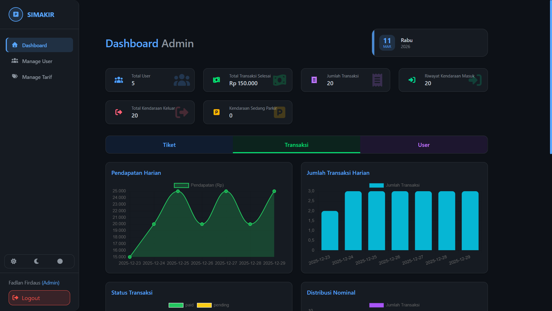 Sistem Manajemen Parkir screenshot 3
